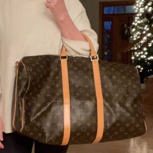 💗 Louis Vuitton Keepall Bandouliere 50 Duffle Bag Luggage Tote Travel Duffle 💗